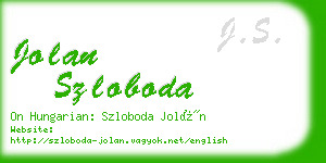 jolan szloboda business card